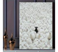 XBTYKPB Aries Black Sheep Canvas Art Posters Print, Art Deco Animals Style Wall Painting Decor, Wall Arts, For Bedroom, Artwork 60x80cm Frameless