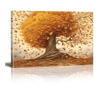 XBTYKPB Beautiful Autumn Leaves Canvas Art Painting Print Poster Print, For Living Room Bathroom Bedroom Home Office Wall Decor 60x90cm Frameless