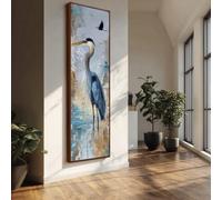 XBTYKPB Bird Paint - Vertical Nature Wall Decor - Abstract Bird Print - Tall Narrow Animals Canvas Bird Art - Three Panel Art(55x110cm/Frameless)