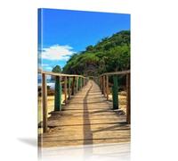 XBTYKPB Bridge To The Island Canvas Wall Art Painting Prints Posters, For Living Room Farmhouse Bathroom Hotel Apartment Bedroom 80x110cm Frameless