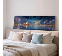 XBTYKPB Bridges Canvas Print, Long Narrow Wall Art, Wide Panoramic Decor, Large size Cityscape, Travel Art, Living Room Artwork(70x210cm/Inner Frame)
