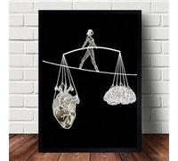 XBTYKPB Canvas Posters Art, Stop Ignoring What Your Soul Tells You To Do Balanced Heart Brain Posters, For Bedrooms Wall Painting 40x60cm Frameless