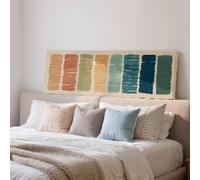 XBTYKPB Colorful Brush Strokes Art, Panoramic Canvas Art, Mid Century Wall Decor, Long Horizontal, Above Bed/Sofa Art, Painting(20x60cm/Frameless)