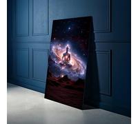 XBTYKPB Cosmic Buddha Meditation Canvas, Spiritual Galaxy Wall Art, Universe Decor, Inspirational Meditation Art, Zen Home Decor(30x50cm/Inner Frame)