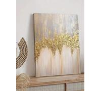 XBTYKPB Dream Of The Golden Strings, Gold Leaf Pink Minimalist Wall Painting,Luxury Home Decor, Textured Brush Strokes, Posters 40x60cm Frameless