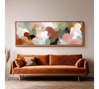 XBTYKPB Earth Tone Shapes, Wide Panoramic Canvas Art, Long Narrow Print, Large size Soft Decor, Living Room Wall Art Painting(40x120cm/Frameless)