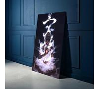 XBTYKPB Ethereal Buddha Statue Canvas Art, Meditative Smoke Effect, Spiritual Wall Decor, Zen Meditation Painting, Contemporary(50x90cm/Inner Frame)