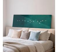 XBTYKPB Flying Birds Canvas Art, Wide Panoramic Print, Long Narrow Decor, Large Teal Japandi Painting, Bedroom, Zen Horizontal(65x195cm/Frameless)