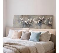 XBTYKPB Flying Doves Panoramic Canvas, Neutral Bird Painting, Wide Wall Art, Large Framed Print, Farmhouse Decor Long Narrow Art(45x135cm/Frameless)