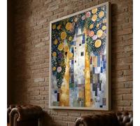 XBTYKPB Golden Floral Pictures, Abstract Tree Canvas Art, Botanical Wall Decor, Nature Painting, Home Decor Posters and Prints(70x100cm/Inner frame)