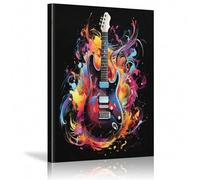 XBTYKPB Guitar Landscape Painting Printed Canvas Art Posters Prints For Gallery Music Studio Theme Restaurant Corridor Dormitory 70x100cm Frameless