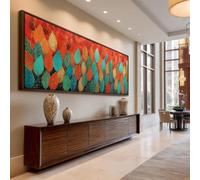 XBTYKPB Horizontal Canvas Wall Art, Long Narrow Nature Autumn Canvas Print, Wide Forest Leaf Decor for Office, Hall Living Room(30x90cm/Frameless)