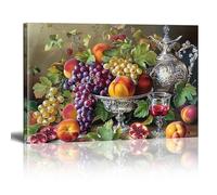 XBTYKPB Kitchen Canvas Wall Art ，Fruit Food Still Life Vintage Painting ，Prints Posters For Bathroom, Bedroom, Hotel, Restaurant 60x90cm Frameless