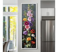 XBTYKPB Leaves and Flower Painting ， Big Size Posters，Vertical Canvas Wall Art, for Dining Room Decor,Narrow Tall Thin Pictures(20x60cm/Frameless)