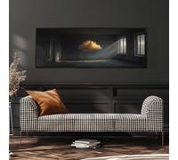 XBTYKPB Luminous Cloud Painting, Wide Panoramic Wall Art, Long Horizontal Canvas, Large size Surreal Art,Wall Decor, Above Sofa(60x180cm/Frameless)