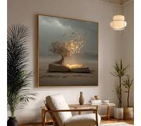 XBTYKPB Magical Open Book Canvas, Tree of Life, Birds Canvas Wall Art,Posters and Prints,for Home Wall Decor Painting Art Mural(45x45cm/Frameless)