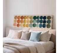 XBTYKPB Mid Century Circles Print, Color Palette, Wide Panoramic Canvas Long Horizontal Art, Earth Tone Geometric Decor Painting(55x110cm/Frameless)