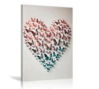 XBTYKPB Minimalist Butterfly Heart Poster Animal Canvas Art Painting Print For Contemporary Living Room, Bathroom, Bedroom, Hotel 60x80cm Frameless