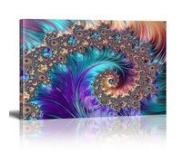 XBTYKPB Modern Abstract Art Painting Fractal Pattern Canvas Poster Printing For Living Room Bathroom Bedroom Hotel Home Kitchen 80x140cm Withframe