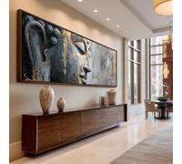XBTYKPB Narrow Horizontal Buddha Wall Art, Buddhist Art, Wide Abstract Poster Art, Framed Canvas Print for Office, Rooms Halls(40x120cm/Frameless)
