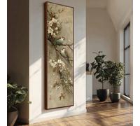 XBTYKPB Narrow Nature Scene, Vertical Large Canvas Paint, Bird Canvas Wall Art, Tall Long Decor Abstract Decor，Animals Painting(70x210cm/Frameless)