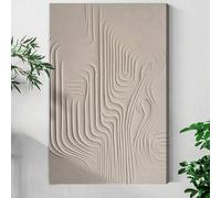 XBTYKPB Neutral Texture Decor Canvas Beige Wabi Sabi Wall Art Black Beige Painting Large Black Minimalist Posters and Prints(21x30cm/Frameless)