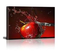 XBTYKPB Red Fruit In Water Farmhouse Canvas Prints Art Painting, Food Fruit Posters, For Living Room, Bathroom, Bedroom, Decor 40x60cm Frameless