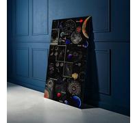 XBTYKPB Vintage Solar System Diagram Canvas Wall Art, Planet and Moon Astronomy Print, Space Exploration Decor, Painting Cosmic(70x110cm/Inner Frame)