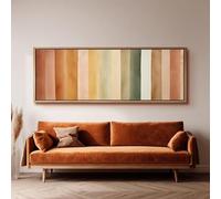 XBTYKPB Watercolor Stripes, Long Horizontal Canvas, Earth Tone Wall Art Wide Panoramic Minimalist Print Boho Above Sofa Painting(60x180cm/Frameless)