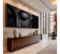 XBTYKPB Wide Horizontal Abstract Buddha, Long Narrow Buddhist Canvas or Poster Print, Canvas Wall Art for Home Office Hall Decor(55x110cm/Frameless)
