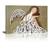 XBTYKPB Wings Abstract Canvas Print, More Power To You Inspirational Angel Motivational Quotes Wall Art Painting Poster Canvas 21x30cm Withframe