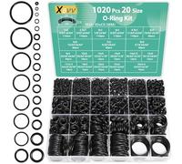 XBVV 1020 Pcs O Ring Kit 20 Size Nitrile Rubber O ring Assortment Set for Car Auto Vehicle Repair Faucet Plumbing Air or Gas Sealing Connections Resist Oil and Heat