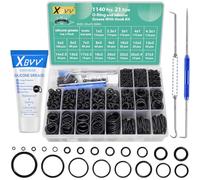 XBVV 1140 Pcs O Ring Assortment and 1oz Silicone Grease Kit for Plumber Faucet Pressure Washer Seal Repair,Plumbing Rubber O-rings Lubricant,21 Size