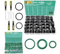 XBVV 1540 Pcs 32 Size O-Rings and 595 Pcs Metric and SAE Air Conditioning O-Ring Kit for Automotive A/C, Compressor and Professional Faucet Plumbing Seal Orings Repair (2 in1 Kit)