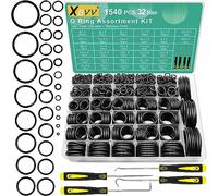 XBVV 1540 Pcs 32 Size O-Rings Kit Nitrile Rubber O Ring Assortment with 4 Hook Set for Various Car Auto Vehicle Repair Plumbing Pressure Washer Air or Gas Sealing Connections Resist Oil and Heat