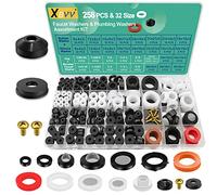 XBVV 32 Size 258 PC Faucet and Plumbing Rubber Washers Assortment Kit for Assorted Garden Hose Valve Spigot Adapter Splitter Outdoor Faucet Bibb Shower Hose Gasket Repair