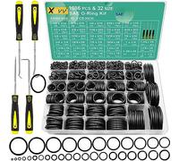 XBVV 32 Size SAE O Ring Assortment Kit 1086 Pcs Standard Buna-N Rubber O'ring Set with 4 Pick & Hook for Automotive Hydraulic Faucet Plumbing Sealing Repair ID:1/8-2 Inch