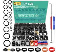 XBVV 37 Size 1075 Pcs Faucet Washers & O-Rings Kit & Plumbing Gasket 3-in-1 Home Universal Rubber Washers Assortment Kit for Faucet Hose Spigot Plumbing Seal Repair with Pick Hook