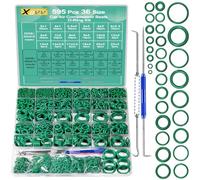 XBVV 595 Pcs Metric and SAE Air Conditioning O-Ring Kit for Automotive A/C, Compressor and Professional Faucet Plumbing Seal O Rings Repair with O-Ring Picks,Resist Oil and Heat (Green)
