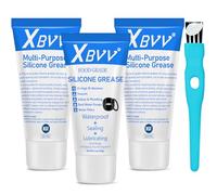 XBVV Food Grade Silicone Lubricating Plumber Grease for Waterproof Faucet Pool Filter O Ring 3-Pack 1 oz Tube with Brush