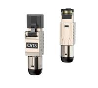 XBzuSKnSA RJ45 Connector Tool Free Cat8 CAT7 CAT6A 8 Field Termination Plug Shielded RJ45 Modular Plug 2000MHz 40G(Cable length: 30PCS)