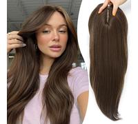 XC CLOUDS Synthetic Wig with Bangs 45cm for Women with Fine Hair Hand Tied Front Line 14x13cm 360°3D Coverage Synthetic Fiber