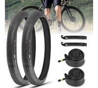 Xc Tires, Rubber Tires For Muddy Trails, Hard Roads, Mountain Tire Replacement Set, 26 X 1.95 Tires With Inner Tubes And Levers, Portable Folding Replaceable