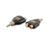XCALIBER - 2x Phono (RCA) Female to 3.5mm Stereo Jack Male Adaptor