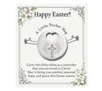 xcanartvy Easter Gift for Women Men Kids Christians, Cross Pocket Hug Token Keepsake, Religious Comfort Hope Peace Reminder, Easter Basket Stuffer for Church Sunday School Family Friends (Black)