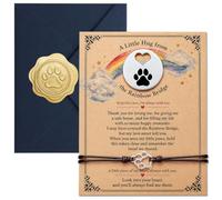 xcanartvy Pet Memorial Gift Set, Sympathy Keepsake for Loss of Dog or Cat, Rainbow Bridge Pocket Hug with Remembrance Bracelet and Paw Print Token, Bereavement Gift for Pet Parents, Ready to Gift