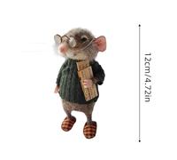 XCASDELKG Cute Needle Felted Mouse, Handmade Felt Mouse Ornament, Christmas Wool Felt Animal Decorations, Cute Christmas Doll for Kids, Perfect for Christmas Tree Decor (5Pcs)