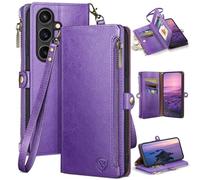 XcaseBar Compatible with Samsung Galaxy S26 Plus Wallet case with Zipper Credit Card Holder【RFID Blocking】,Flip Folio Book PU Phone case Shockproof Cover Women Men for Samsung S26 Plus case Purple
