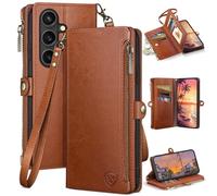 XcaseBar compatible with Samsung Galaxy S26 Plus Wallet case with Zipper Credit Card Holder【RFID Blocking】,Flip Folio Book PU Phone case Shockproof Cover Women Men for SamsungS26Plus case Light Brown