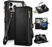 XcaseBar Wallet Case for iPhone 18 Pro Max/17 Pro Max 6.9", Black | 9 Credit Card Holders, 2-in-1 Detachable Flip Phone case, Shockproof Cover, Folio Book case, RFID Blocking, PU Leather